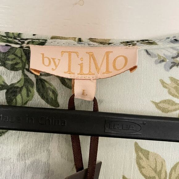 ByTimo Ruffle Chiffon Wallpaper Floral Print Mini Dress Size Large NWT - Picture 7 of 7